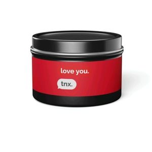Valentine inspired print Tin Candle